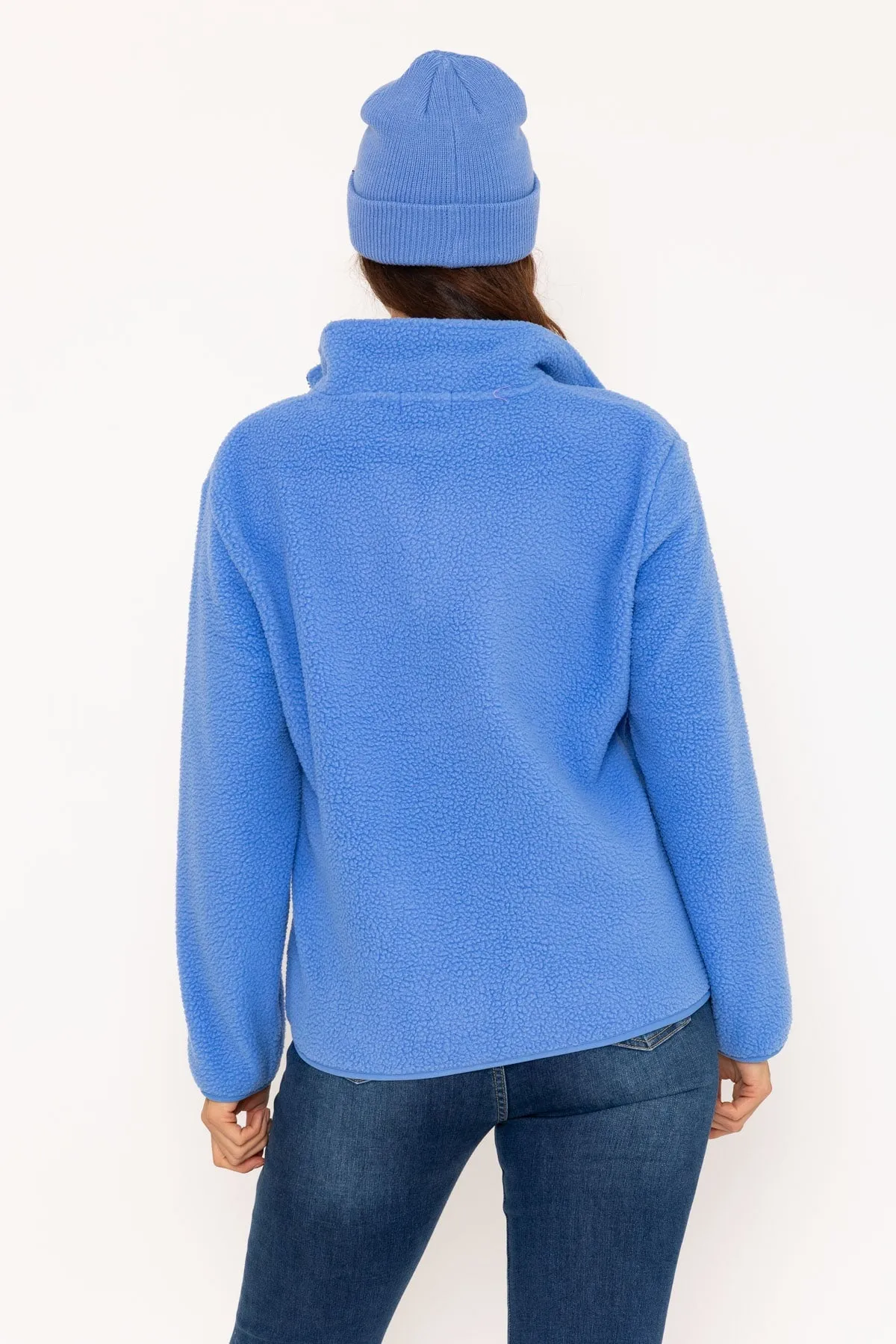 1/2 Zip Teddy Fleece in Blue