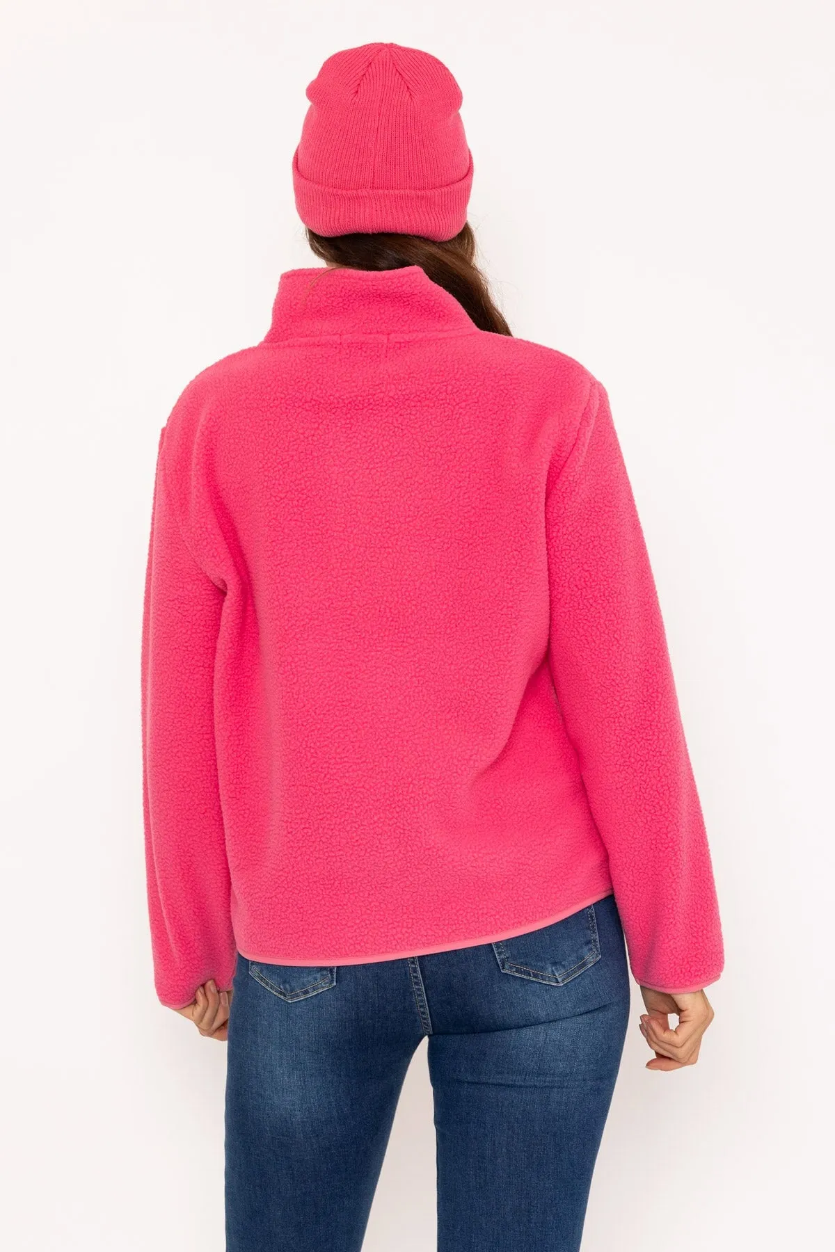 1/2 Zip Teddy Fleece in Pink