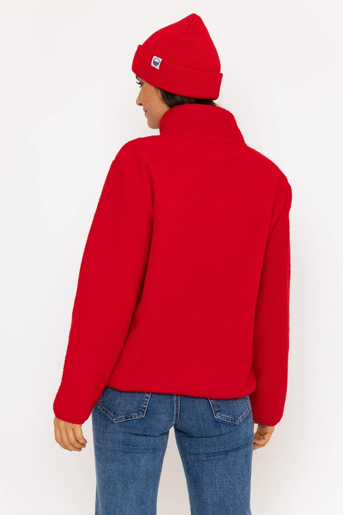 1/2 Zip Teddy Fleece in Red