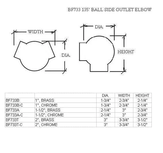 135° Ball Side Outlet Elbow for 1-1/2" Tubing