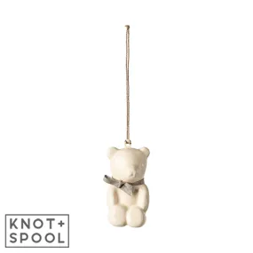 2024 Maileg Off-White & Blue Metal Teddy Bear Ornament