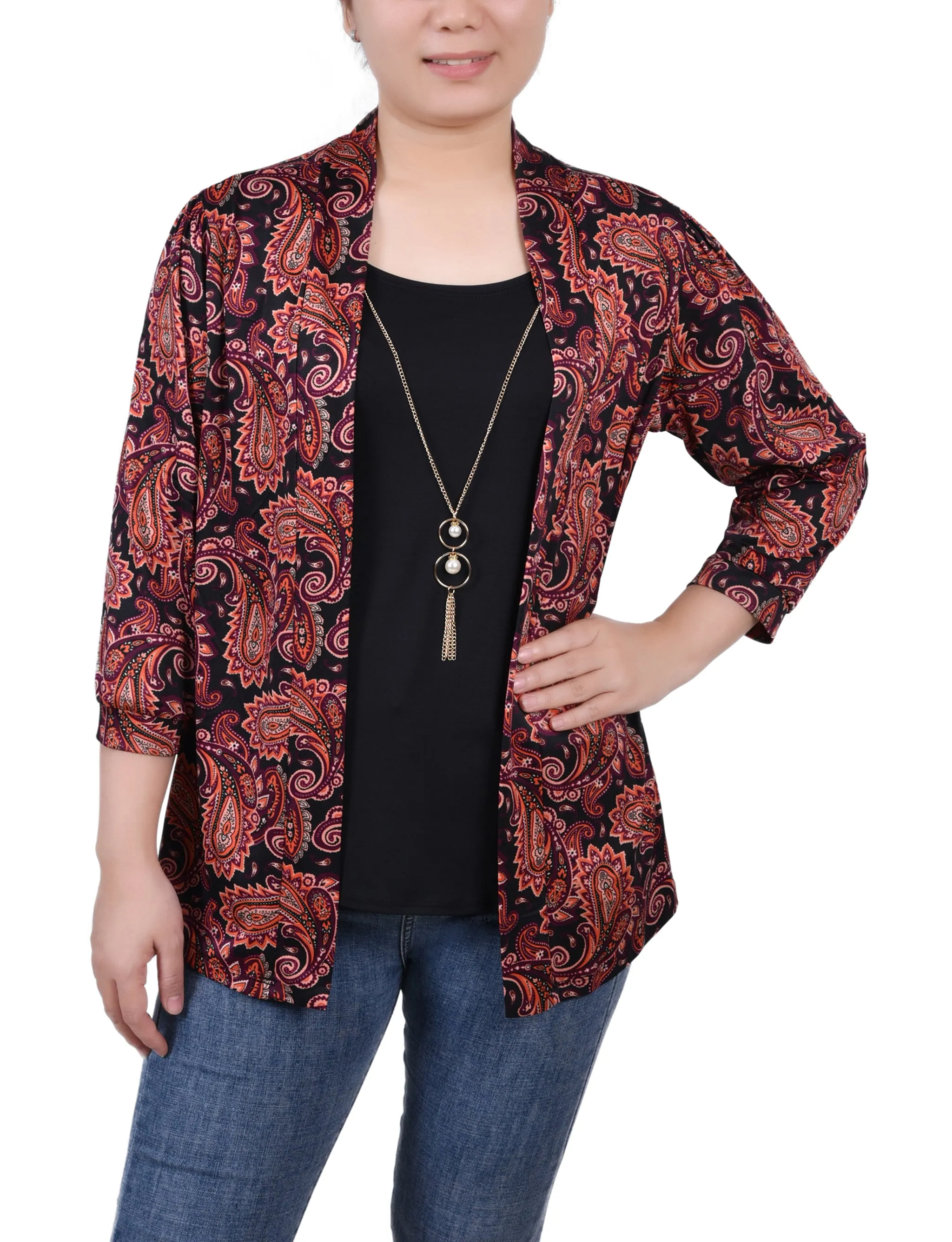 3/4 Sleeve Two-Fer Top