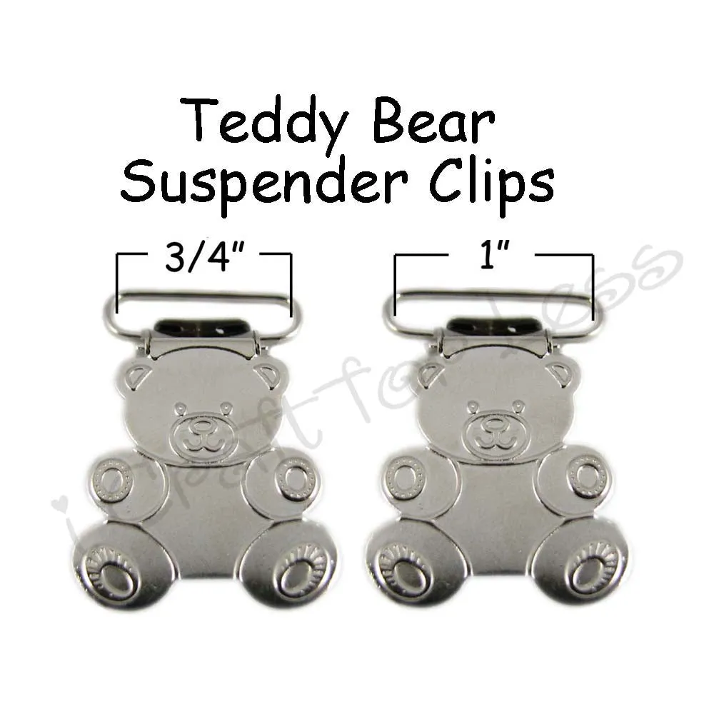 3/4" or 1" Teddy Bear Suspender Clips