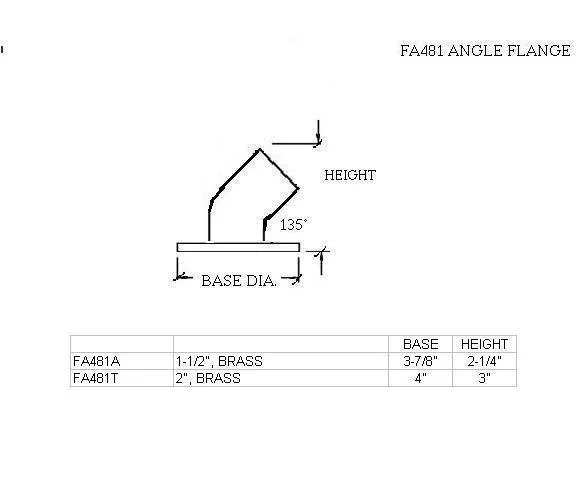 45 Degree Angled Flange for 1-1/2" Tubing