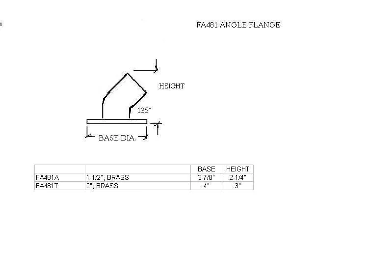 45 Degree Angled Flange for 2" Tubing