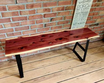 46" Cedar Live Edge Bench and Legs