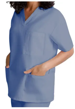 Adar Unisex V-Neck Three Pockets Nursing Scrub Top