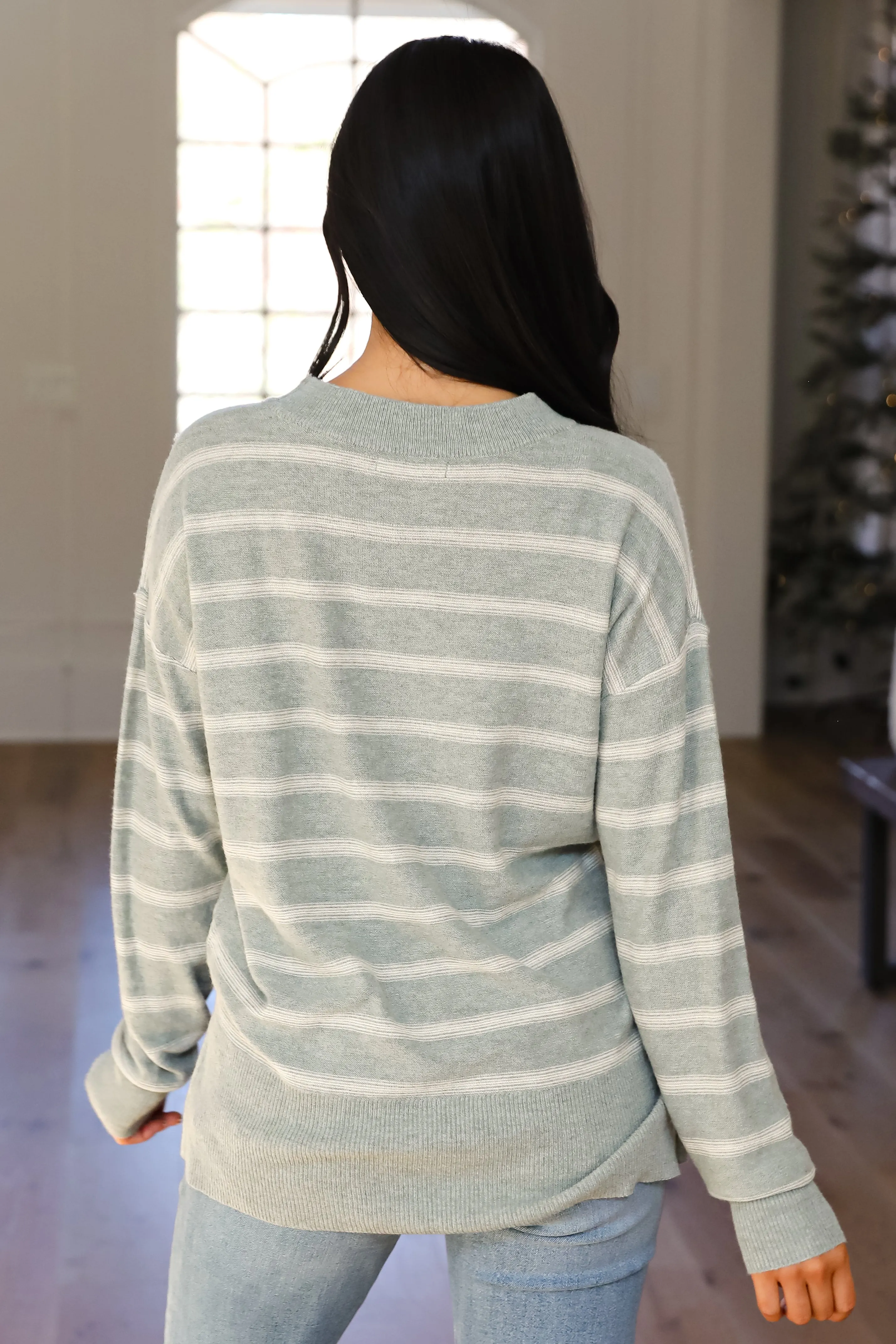 Adorable Simplicity Striped Lightweight Knit Sweater - DOORBUSTER