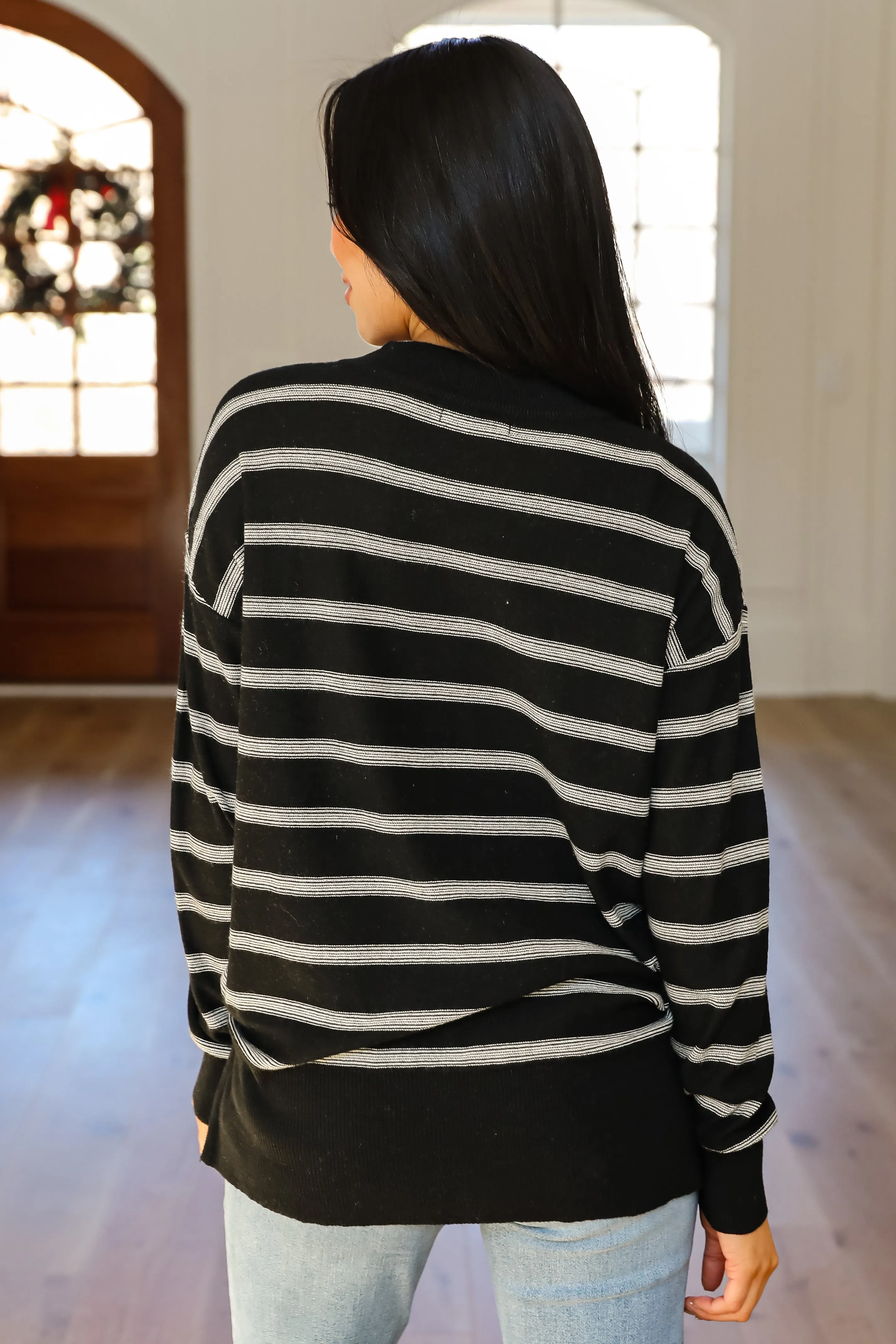 Adorable Simplicity Striped Lightweight Knit Sweater - DOORBUSTER