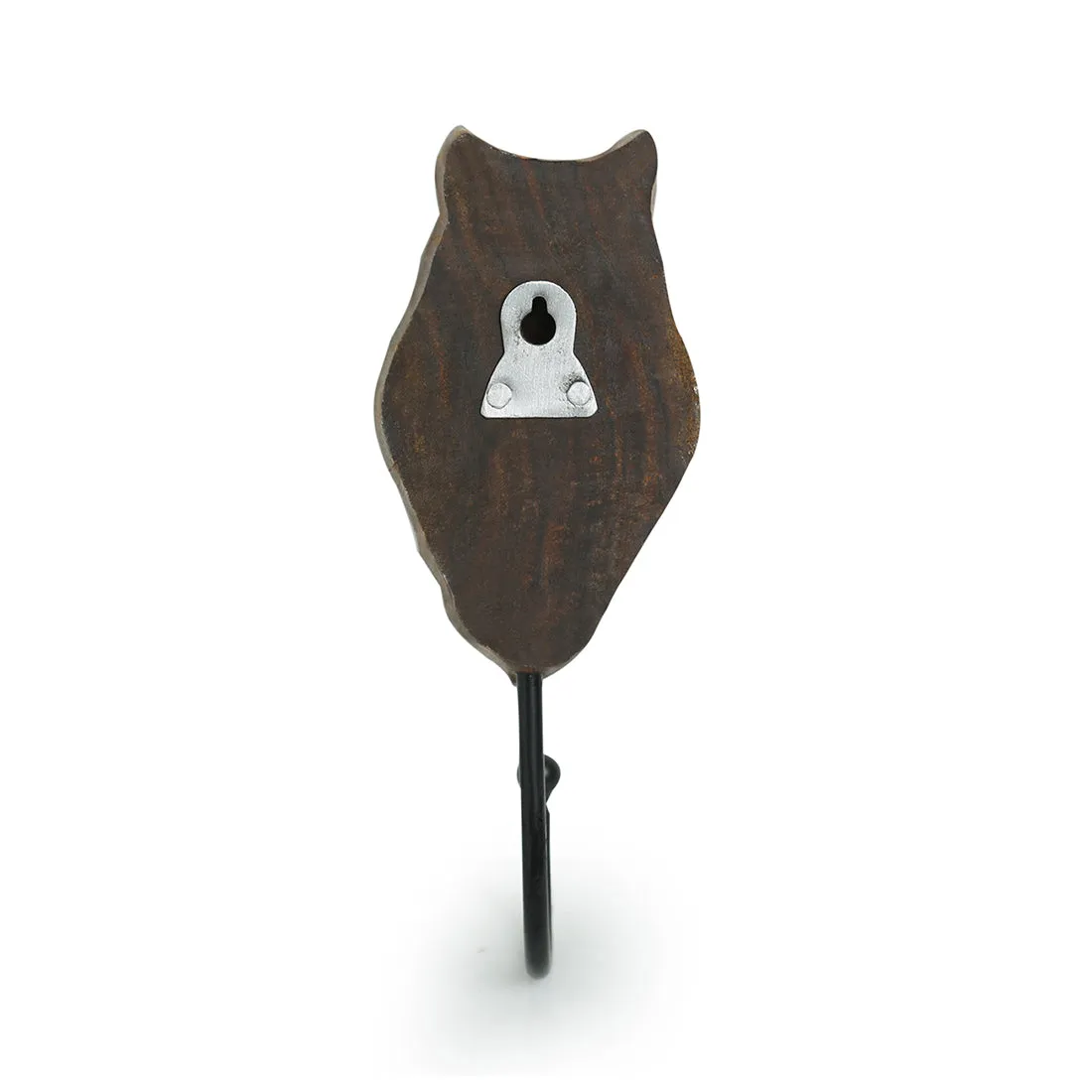 Alluring Owl' Hand-Carved Block Wall Hook & Towel Holder In Sheesham Wood