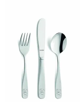 Amefa Teddy 3 Piece Kiddies Cutlery Set - Silver