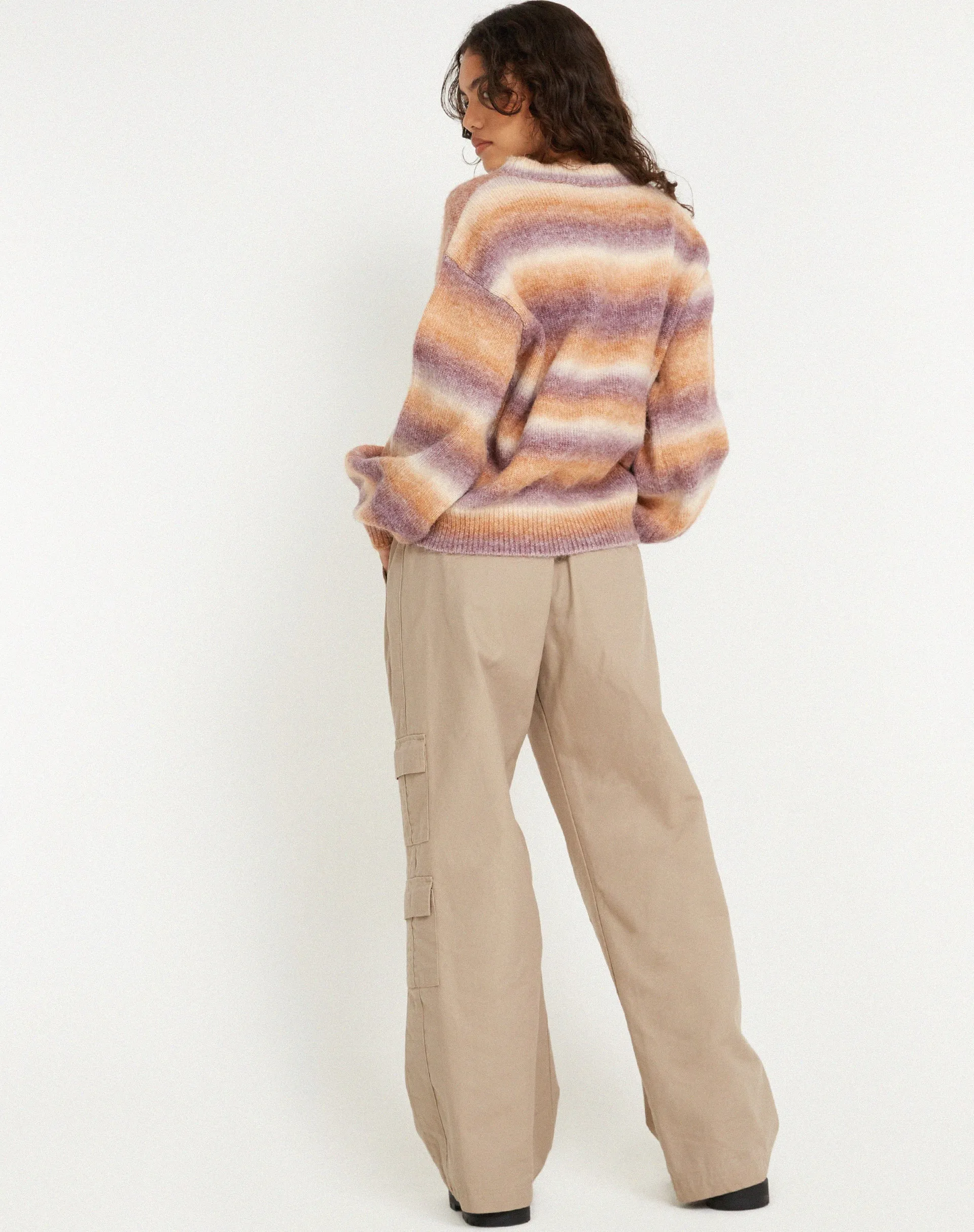 Ammaria Jumper in Purple Brown Cream