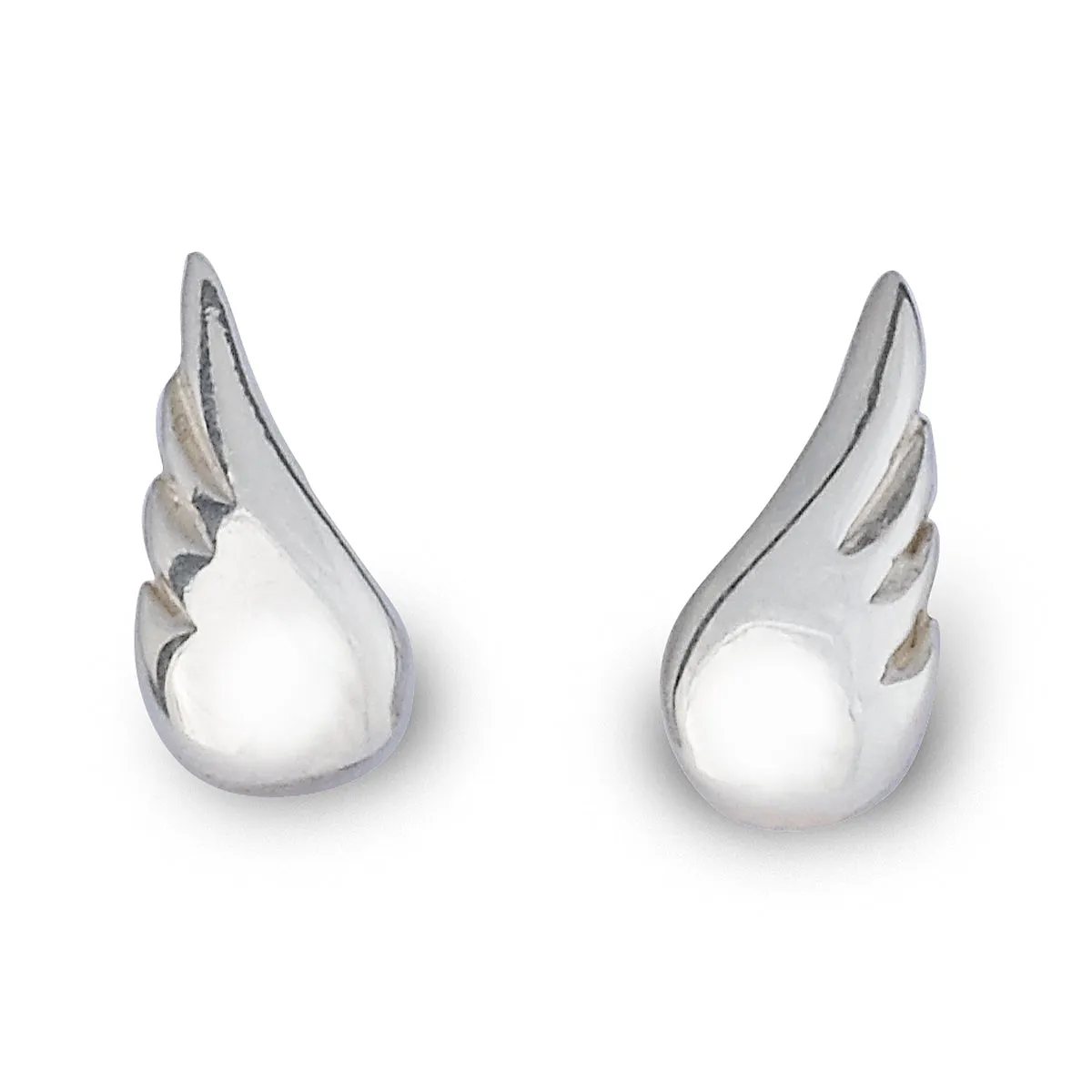 Angel Wing Silver Stud Earrings