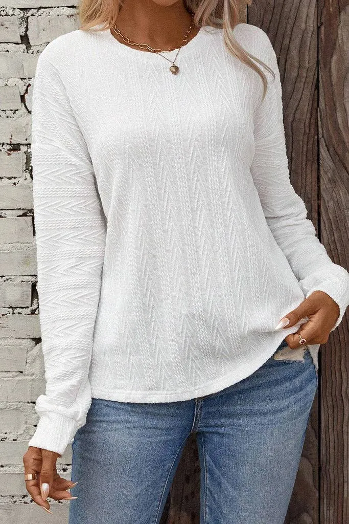 Arrow Textured Long Sleeve Top