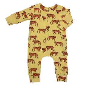 Baby Jumpsuit Rib Tijger Geel