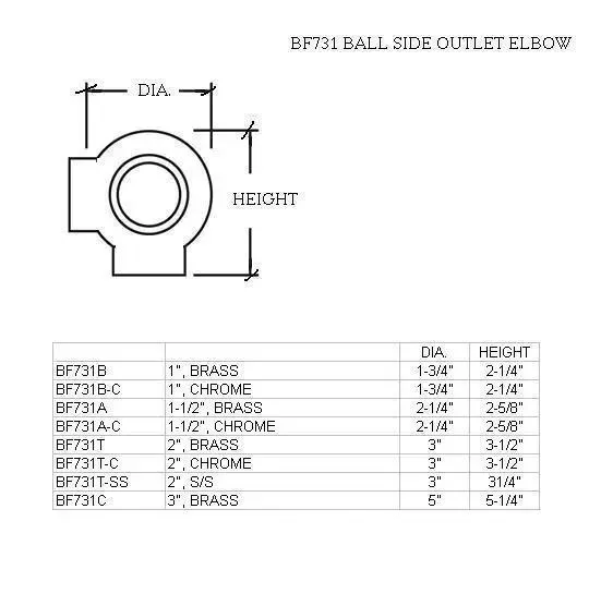 Ball Side Outlet Elbow for 1-1/2" Tubing