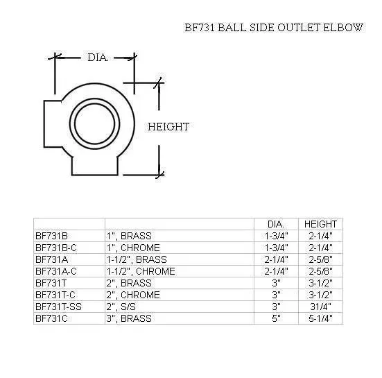 Ball Side Outlet Elbow for 1" Tubing