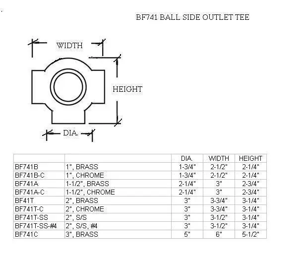 Ball Side Outlet Tee for 3" Tubing