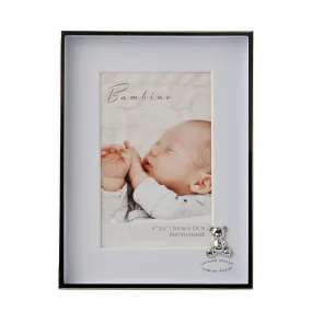 Bambino Teddy Silver with Blue Mount Frame Photo Frame (4"x6")