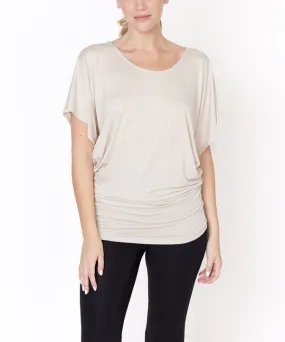 Bamboo U Neck Dolman Sleeve Tunic Top