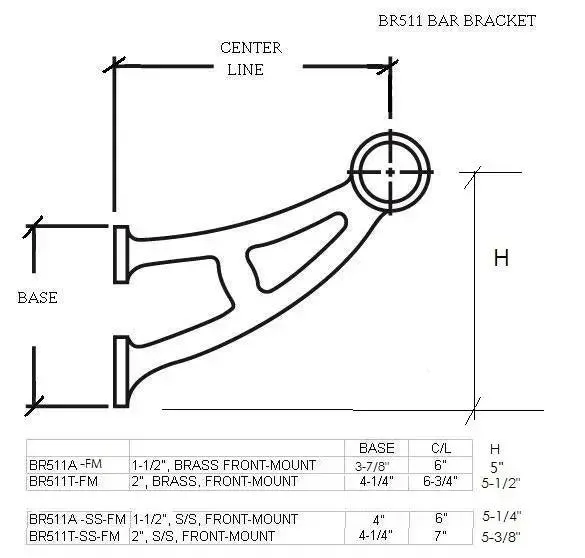 Bar Mount Bracket for 1-1/2" Tubing