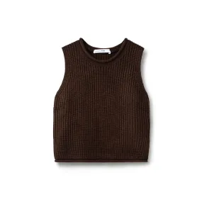 Basic Knit Vest - Brown