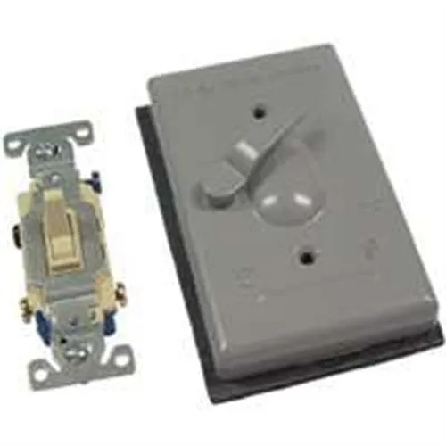 Bell 5141-0 Weatherproof Switch Cover, 1 Gang, Gray