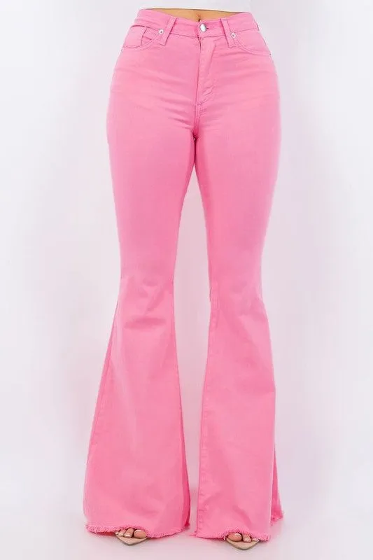 Bell Bottom Jean in Pink- 32" Inseam