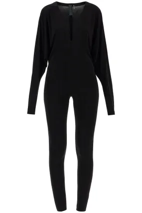 Black Slim Fit Long Sleeve V Neck Jumpsuit