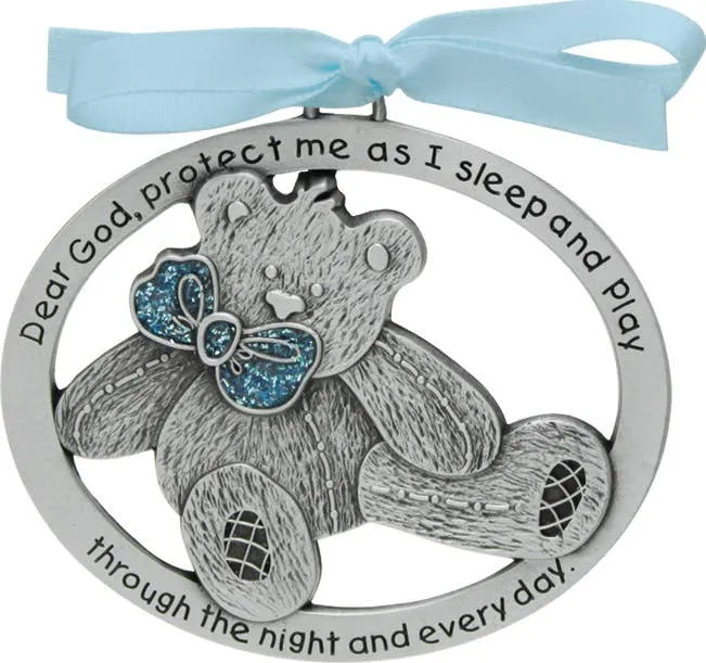 Blue Teddy Bear Crib Medal