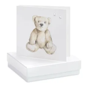 Boxed Teddy Earring Card