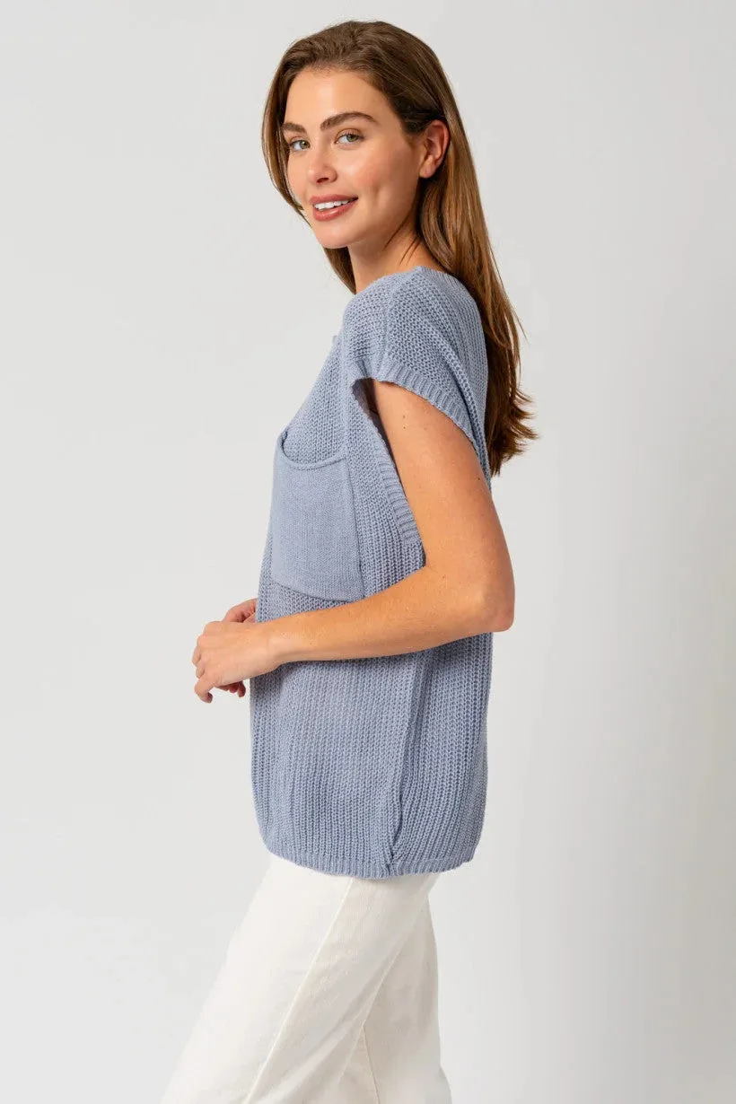 BOXY FRONT POUCH POCKET SWEATER TOP