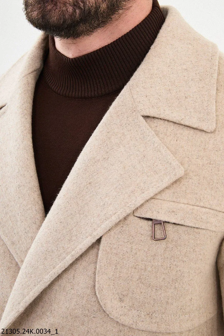 Brabion Marco Slim Fit Beige Coat