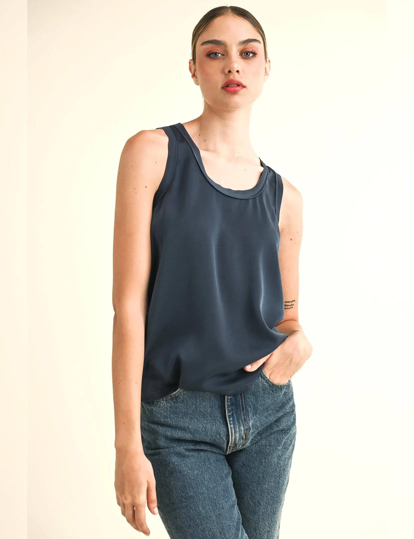 Cassidy Tank Top, Navy