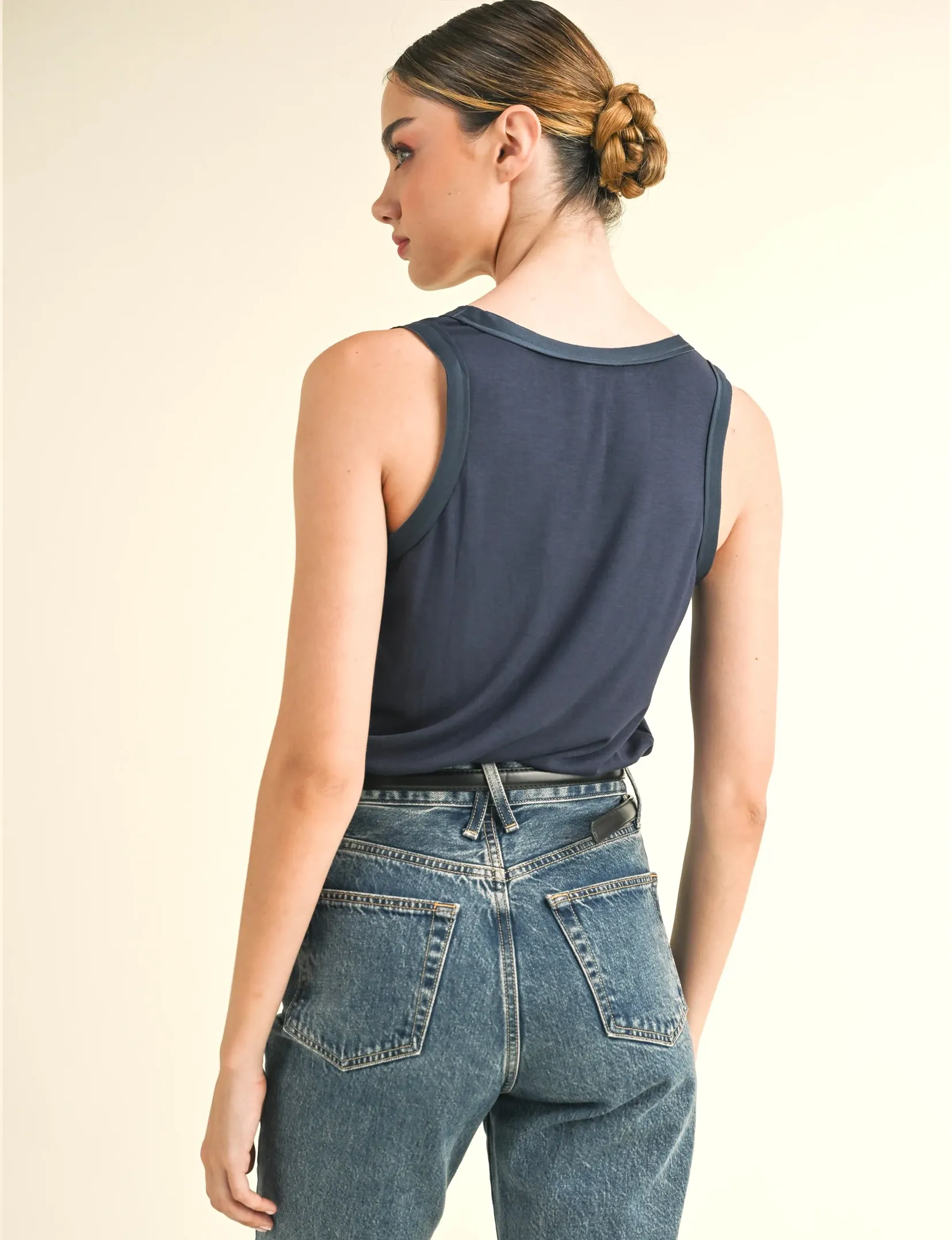 Cassidy Tank Top, Navy