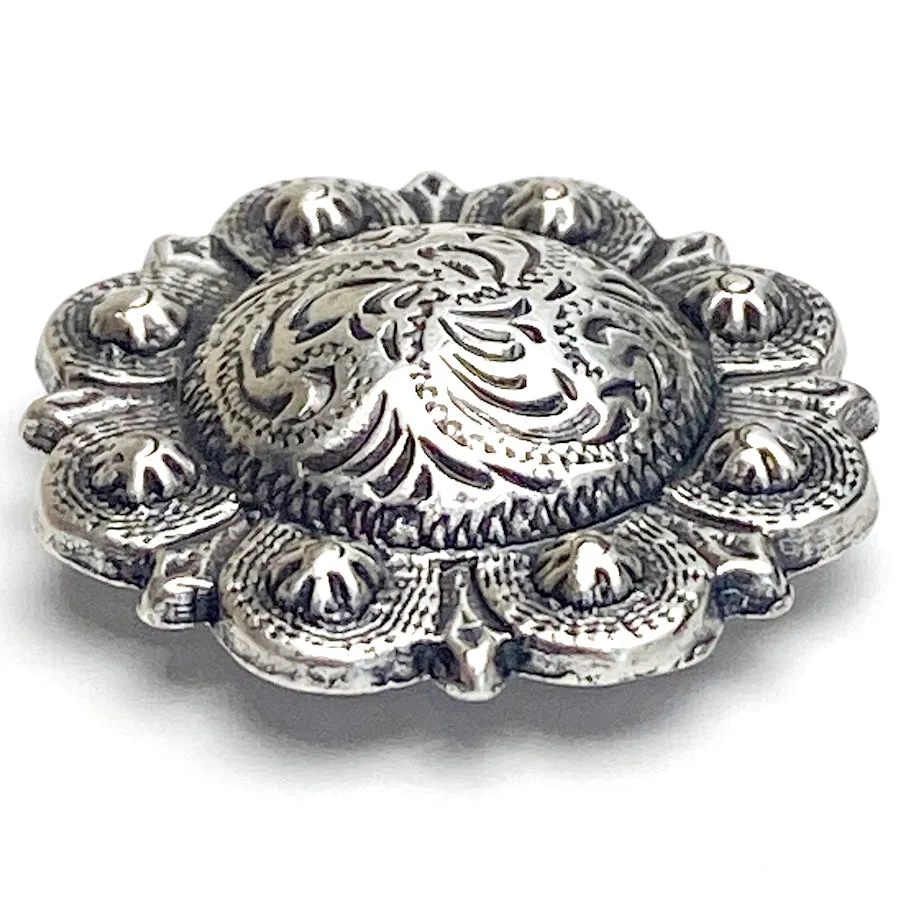 Cheyenne Silver/Black Screw Back Concho 1"  #CC-105