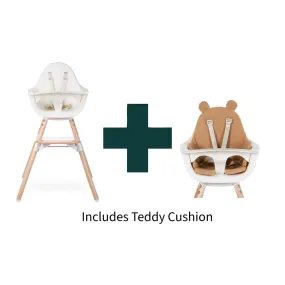 Childhome Evolu ONE.80° High Chair   Cushion - Teddy Bundle