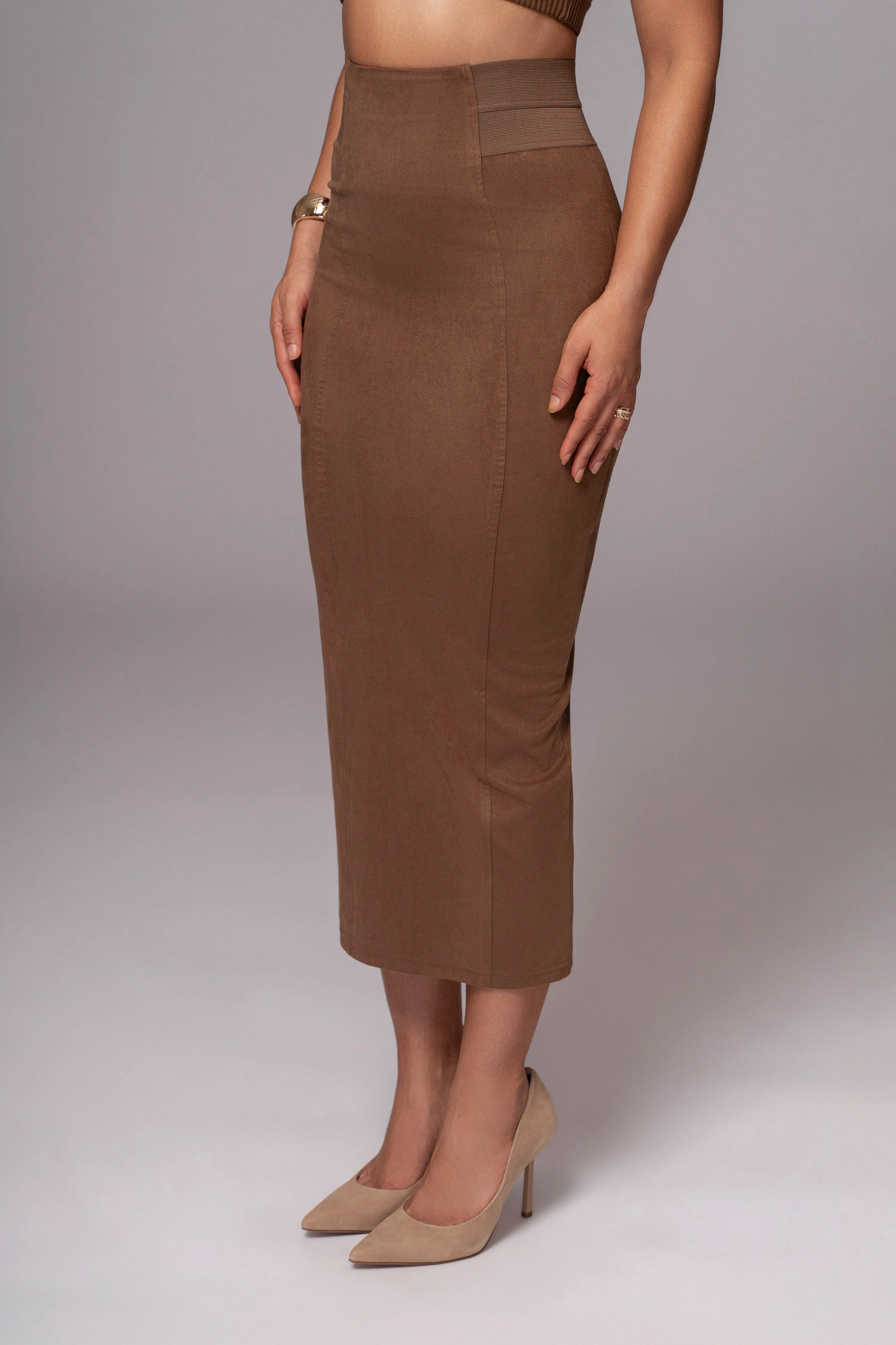 Chocolate Phoenix Suede Skirt