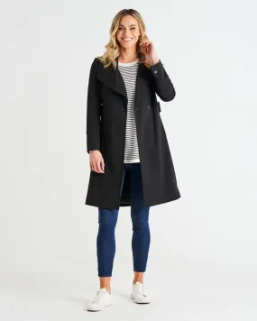 CHRISTINA WRAP COAT - BLACK