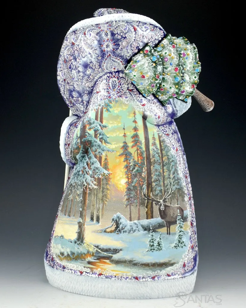 Christmas Forest Scenic Russian Santa Carving