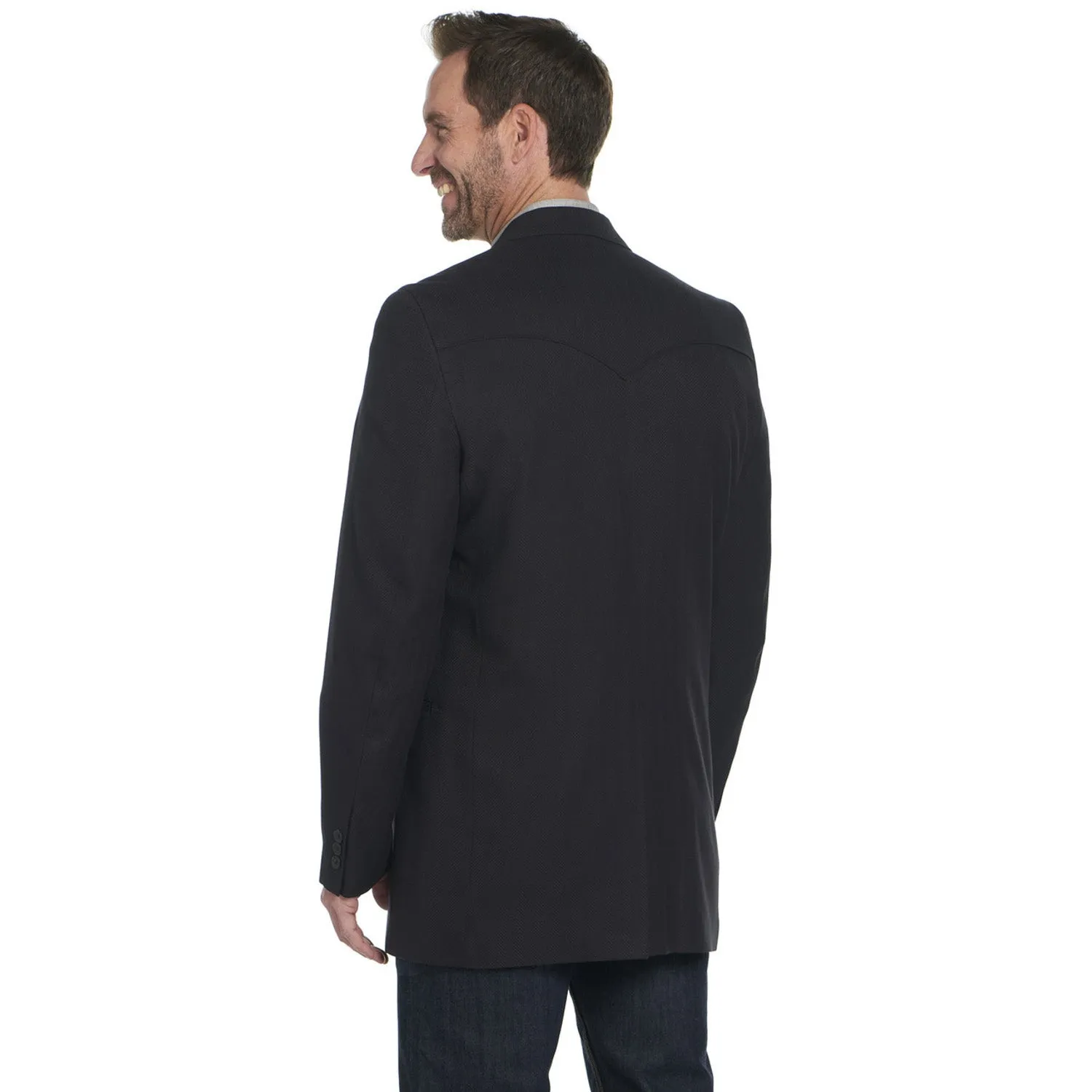 Circle S Mens Carson City Black Poly/Rayon Two-Button Sport Coat