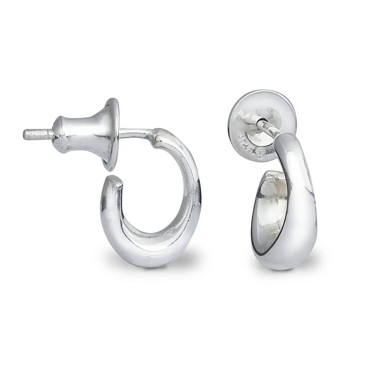 Classic Huggy Silver Hoop Earrings