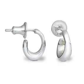 Classic Huggy Silver Hoop Earrings