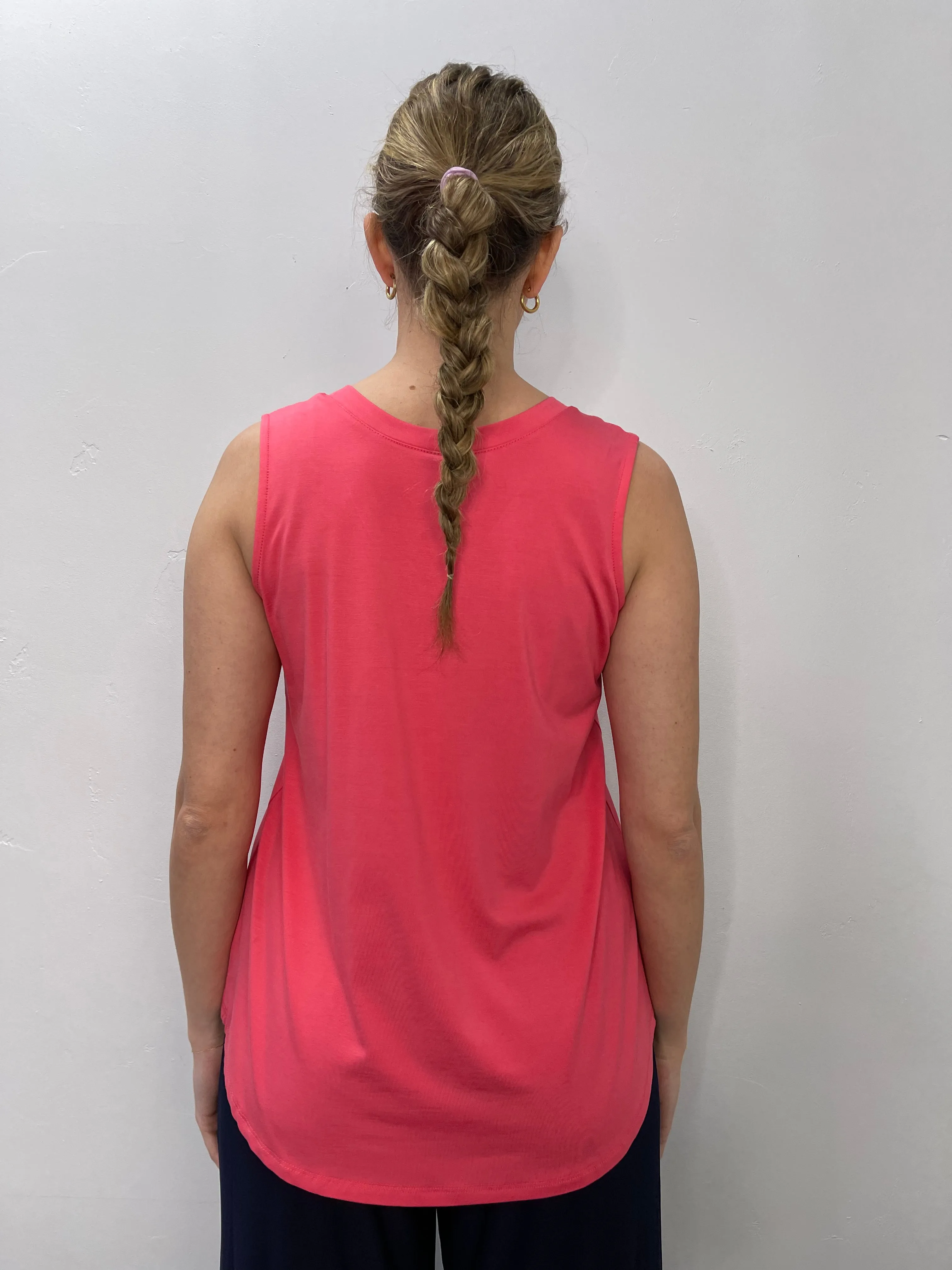 Coral Reversible Sleeveless V Neck Bamboo Tank