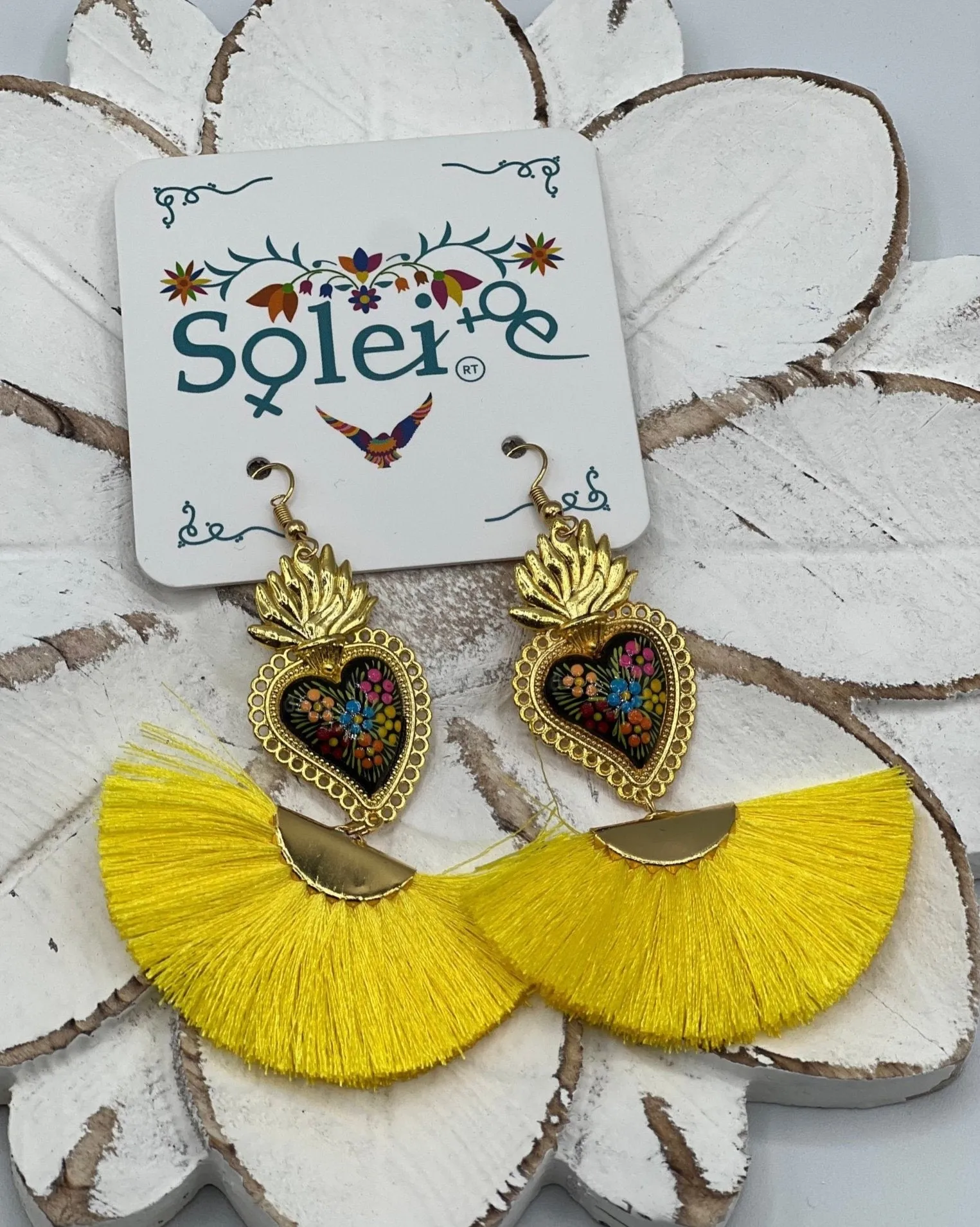 Corazon Sagrado Abanico Earrings