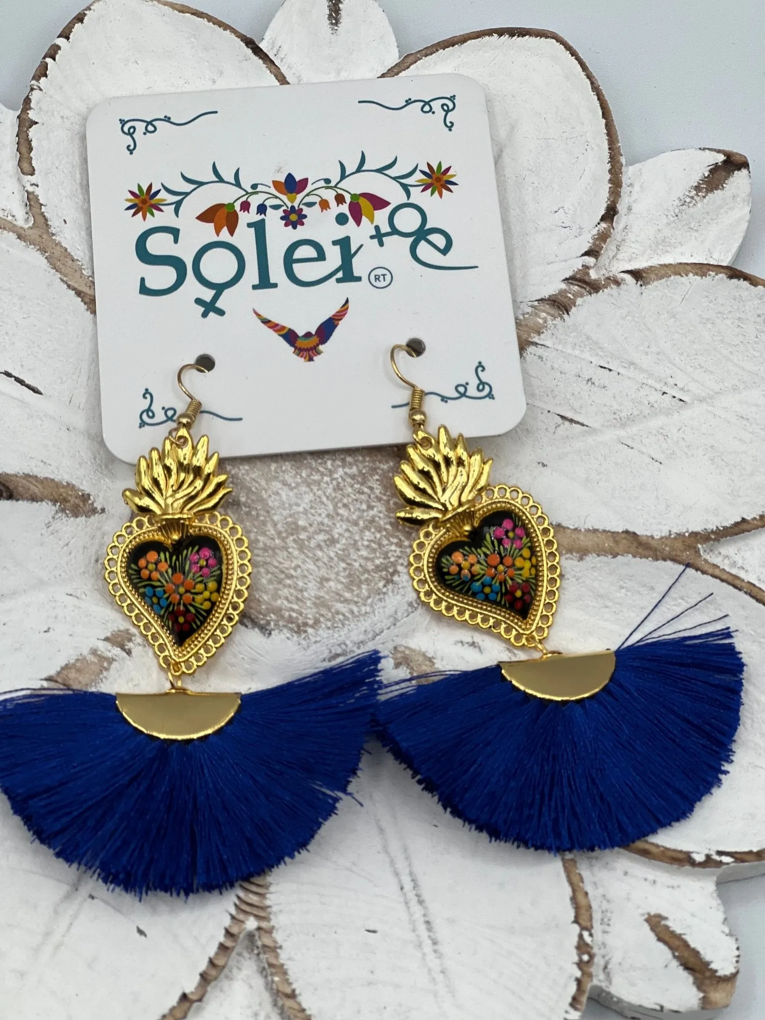 Corazon Sagrado Abanico Earrings