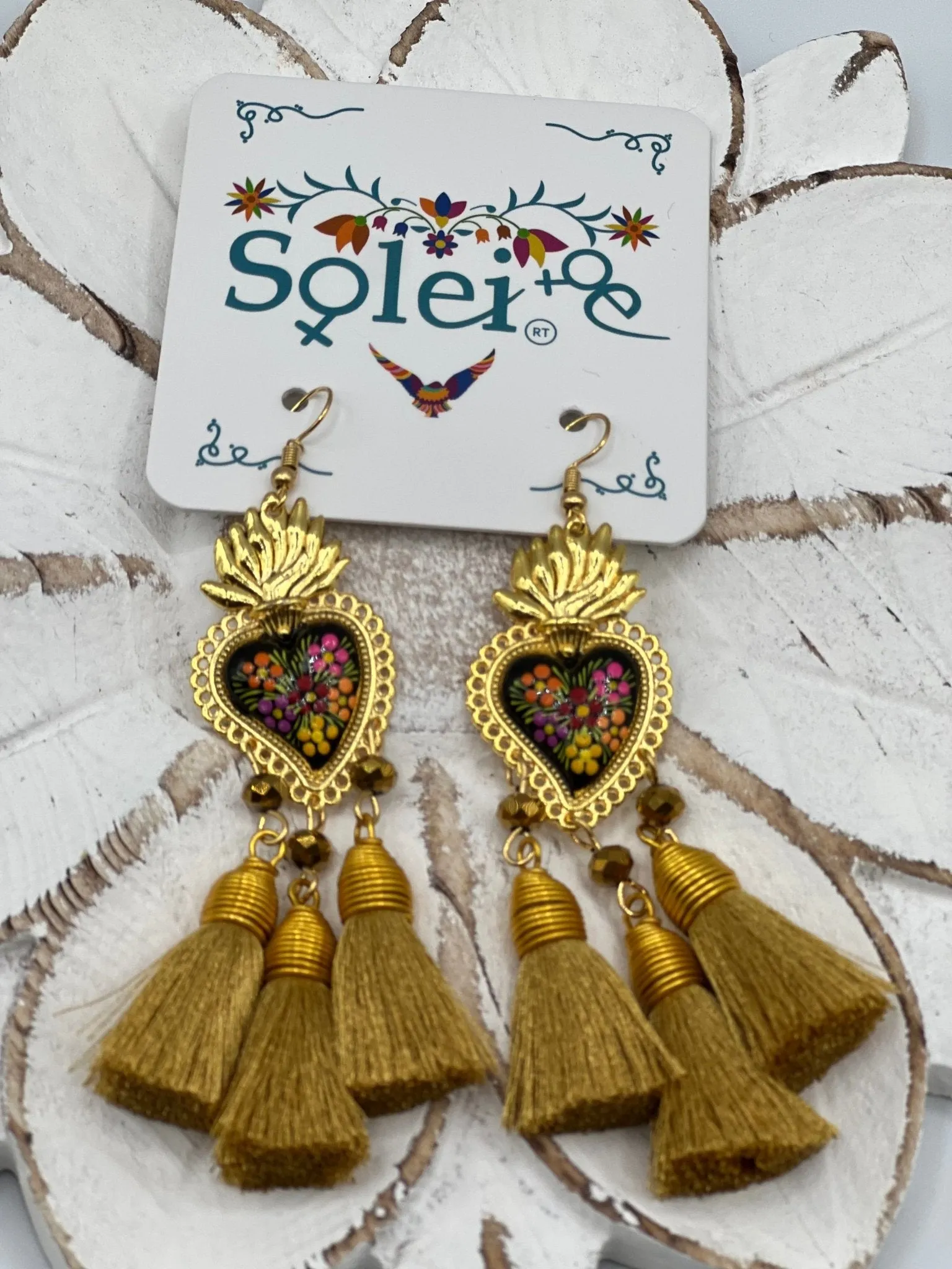 Corazon Sagrado Borlas Earrings