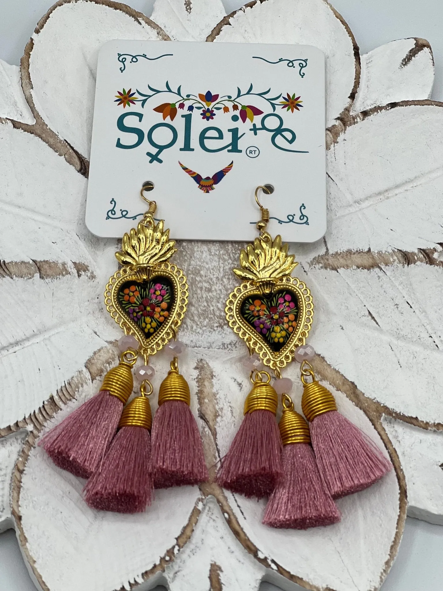 Corazon Sagrado Borlas Earrings