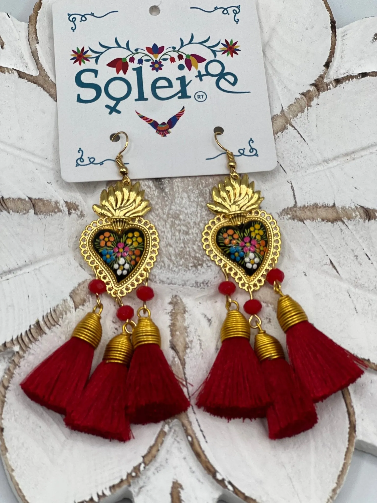 Corazon Sagrado Borlas Earrings