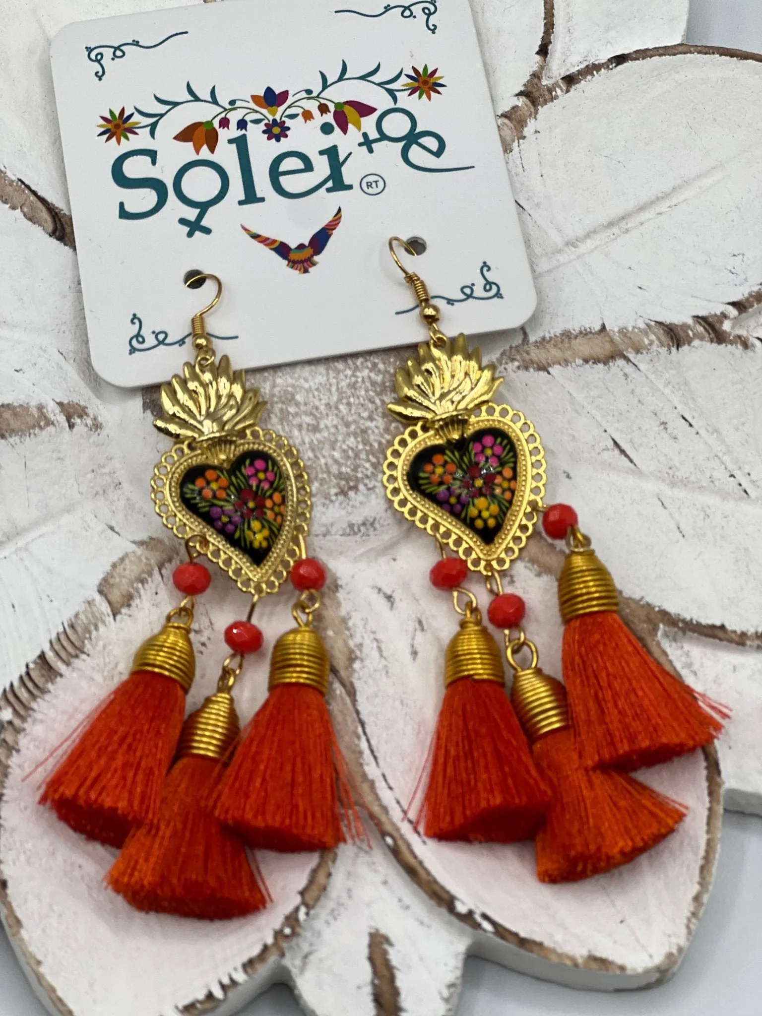 Corazon Sagrado Borlas Earrings